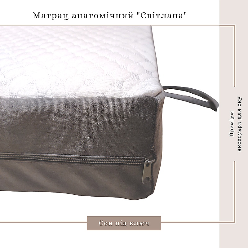 Матрац Світлана анатомічний, ППУ Memory Foam, білий, 110*200*8.5см large popup