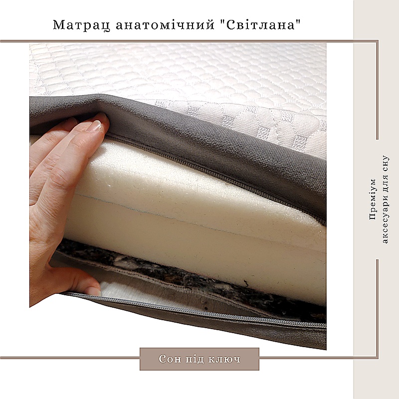 Матрац Світлана анатомічний, ППУ Memory Foam, білий, 90*200*8.5см large popup